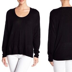 Madewell Black Southstar Merino Wool Blend Lightweight Pullover Sweater Size XS